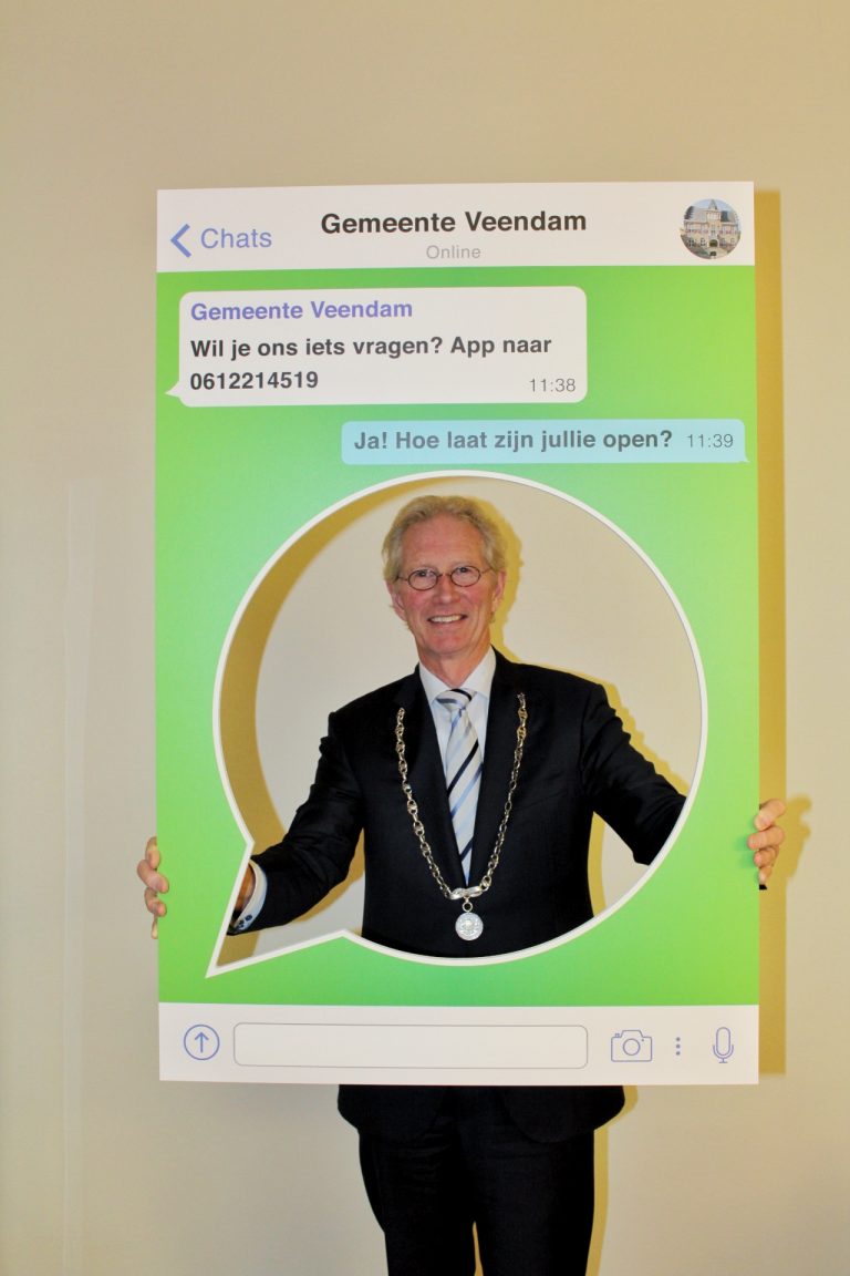 Gemeente Veendam ook via WhatsApp bereikbaar