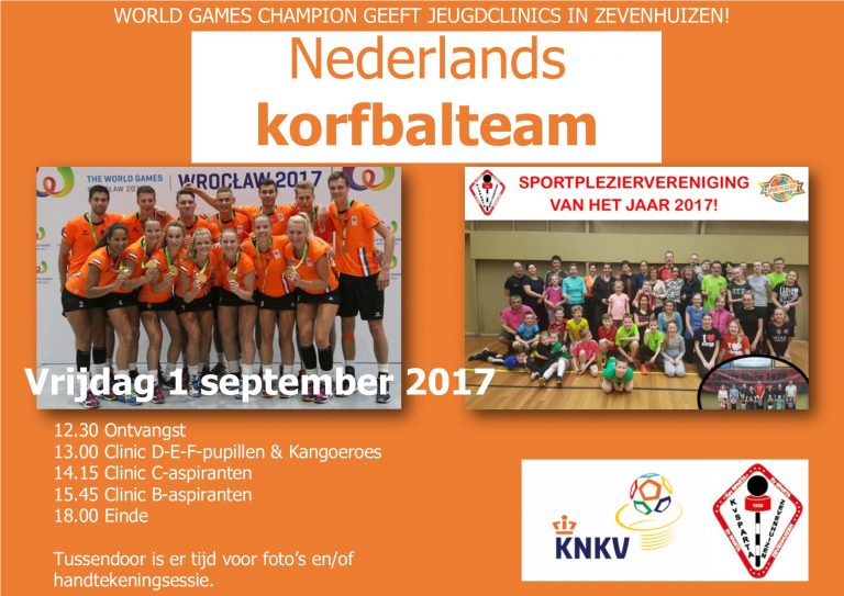 Nederlands korfbalteam zet voet op Zevenhuister bodem